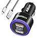 Ailun Fast Car Charger Qualcomm Quick Charge 3.0 Adapter with 1M Type C Cable Dual USB Port 35W for iPhone12 /12Pro/12Mini/12 Pro Max/11/11 Pro/11 Pro Max/X Xs XR Xs Max.