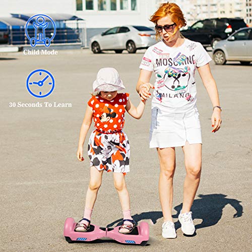 Felimoda 6.5 Inch Hoverboard LED Wheels Lights, self Balancing Scooter Dual Motors UL Certified Hover Board w/Self Balancing Mode(Pink) - Thumbnail 5
