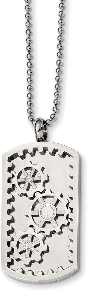 Stainless Steel Polished Gears Animal Pet Dog Tag Necklace Jewelry Gifts for Women - 56 Centimeters