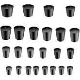 24Pcs Solid Rubber Stoppers 000# - 8# Tapered Lab Bungs Solid Rubber Stoppers 11 Assorted Sizes