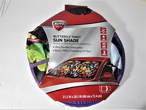 2PC Butterfly Twist Universal Reversible Auto Springshade Sun Shade