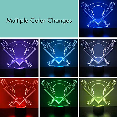 Mirror Magic Store Baseball LED Night Light - Personalize Free LED Night Lamp Gift - Features Licens - //coolthings.us