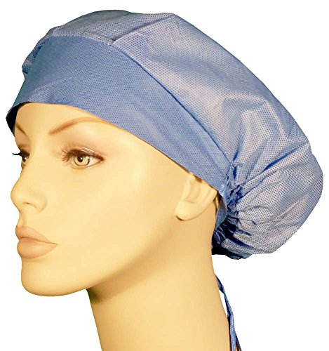 Disposable Bouffant Surgical Scrub Cap - Two Tone Ceil Blue 25 pcs