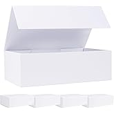 LFBOX White Gift Box with Magnetic Lids 13.8x8.3x4.4 in, Large Bridesmaid Groomsman Proposal Boxes 5 Pack, Collapsible Rectangle Storage Box