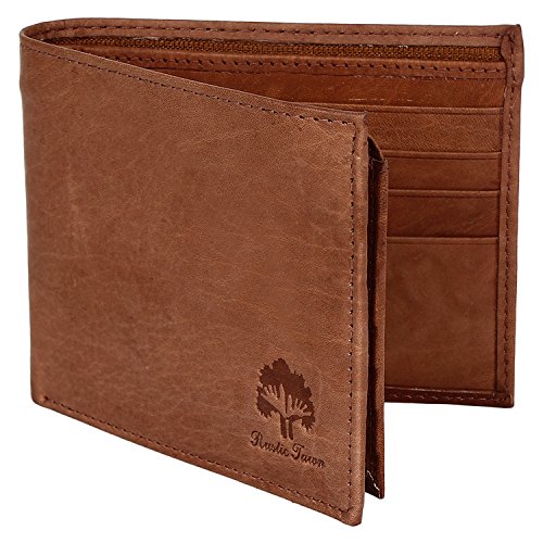 Handmade rfid blocking genuine leather bifold zippered …
