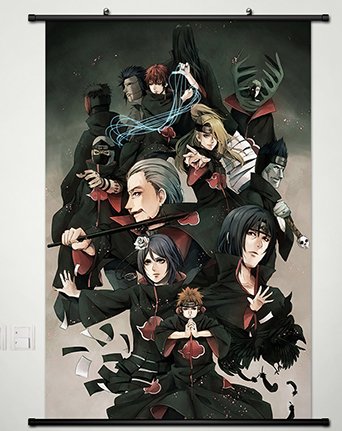 Wall Scroll Poster Fabric Painting For Anime Naruto Key Roles of Akatsuki 599