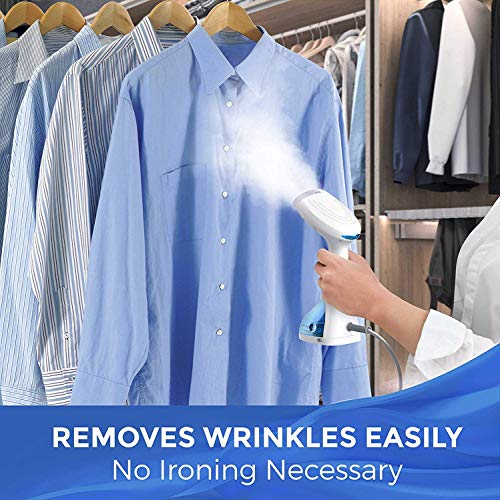 PurSteam Deluxe Travel Steamer for Clothes - Powerful 1300W Portable Handheld Garment Steamer, Removes Wrinkles with Ease - Fast Heat Up and Auto Shut-Off