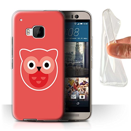STUFF4 Gel TPU Phone Case/Cover for HTC One/1 M9 / Owl Art Design/Cute Minimalist Animals Collection
