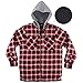 North 15 Men's Hooded Flannel Shirt - Polar Fleece Lining, Zipper Front (Medium - 5X Large)