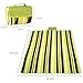 Outdoor Water-Resistant Picnic Blanket Tote,Green Stripe