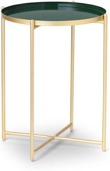 Lifa Living Runder Couchtisch Aus Metall In Gold Und Grun Vintage Beistelltisch Stabil Kaffeetisch Im Modernem Design 37 5 X 37 5 X 47 5 Cm Amazon De Kuche Haushalt