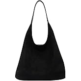 Suede purses for Women 2024 Slouchy Shoulder Bags Soft Leather hobo bag Brown Tote Handbag for Work Everyday