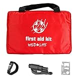 4-in-1 Car First Aid Kit with Emergency Vehicle Tool plus BONUS Paracord Whistle Fire Starter Bracelet and Compact Multi Tool