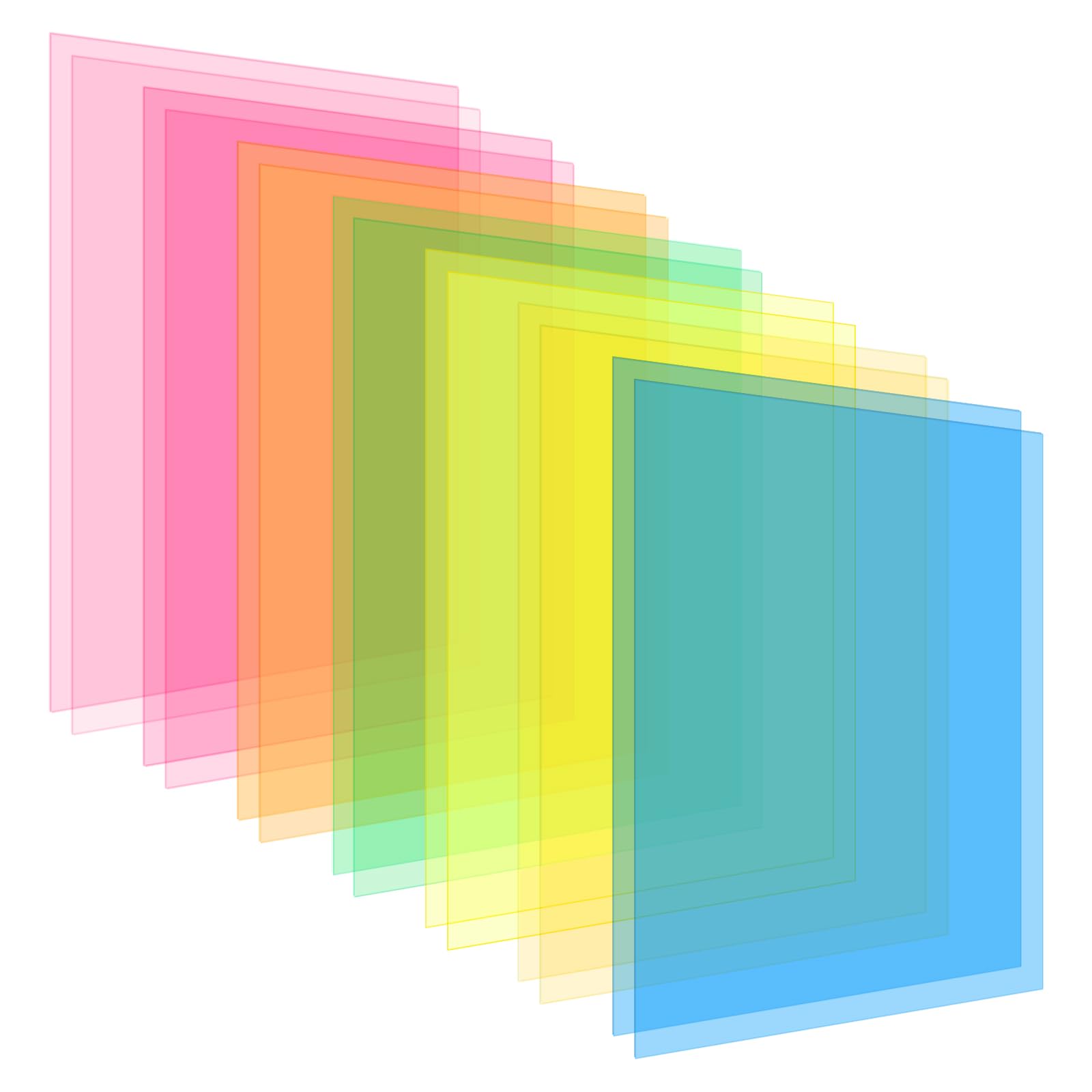 FOSHISY A4 Coloured Overlays for Dyslexia, 14 Pack Dyslexia Reading Overlays Sheets, Coloured Plastic Guided Reading Overlays for Dyslexia, ADHD,Students, Early Readers (Assorted Colour)