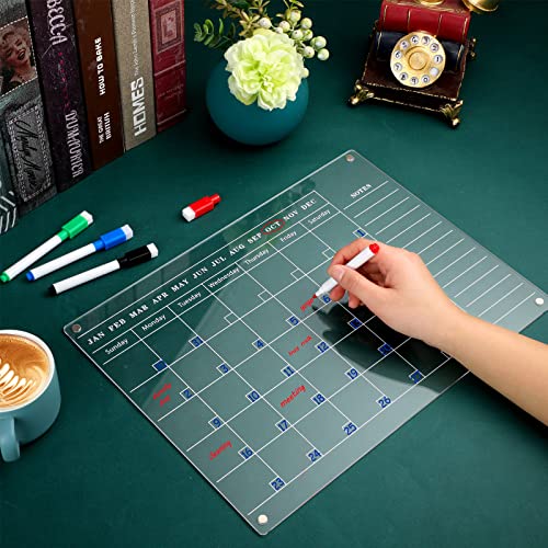 Dry Erase Calendar Whiteboard Clear Acrylic Calendar for Fridge Dry Erase