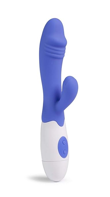 Deluxe Silikon Vibrator Lustmolch, Klitoris und G Punkt Stimulation durch 30 Vibrationsprogramme, wasserfester Rabbit Vibrato