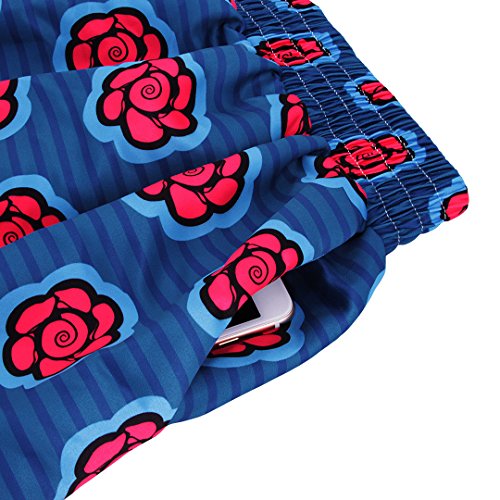 Novia's Choice Women African Floral Print Pleated High Waist Maxi Skirt Casual A Line Skirt(Little Red Flower),X-Large