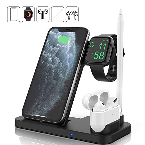 Wireless Charger, POWLAKEN 4 in 1 Wireless Charging Station for Apple Watch, Airpods, Magnetic 10W Wireless Fast Charging Stand for iPhone 11/11 Pro Max/X/XS/XR/Xs Max/8/8 Plus and Other Qi Phones - Thumbnail 7