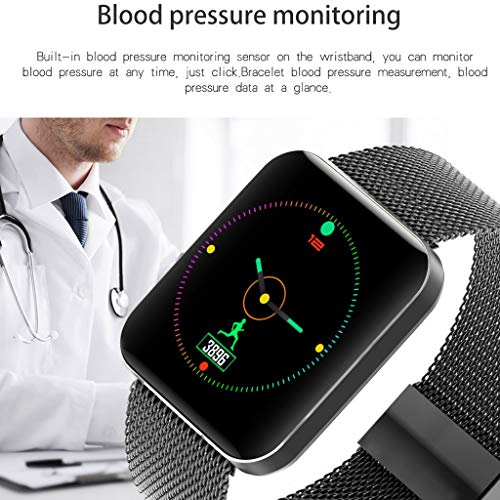 Insaneness IP67 Waterproof 1.54'' Heart Rate Activity Step Music Control Smart Watch Bracet (Black)