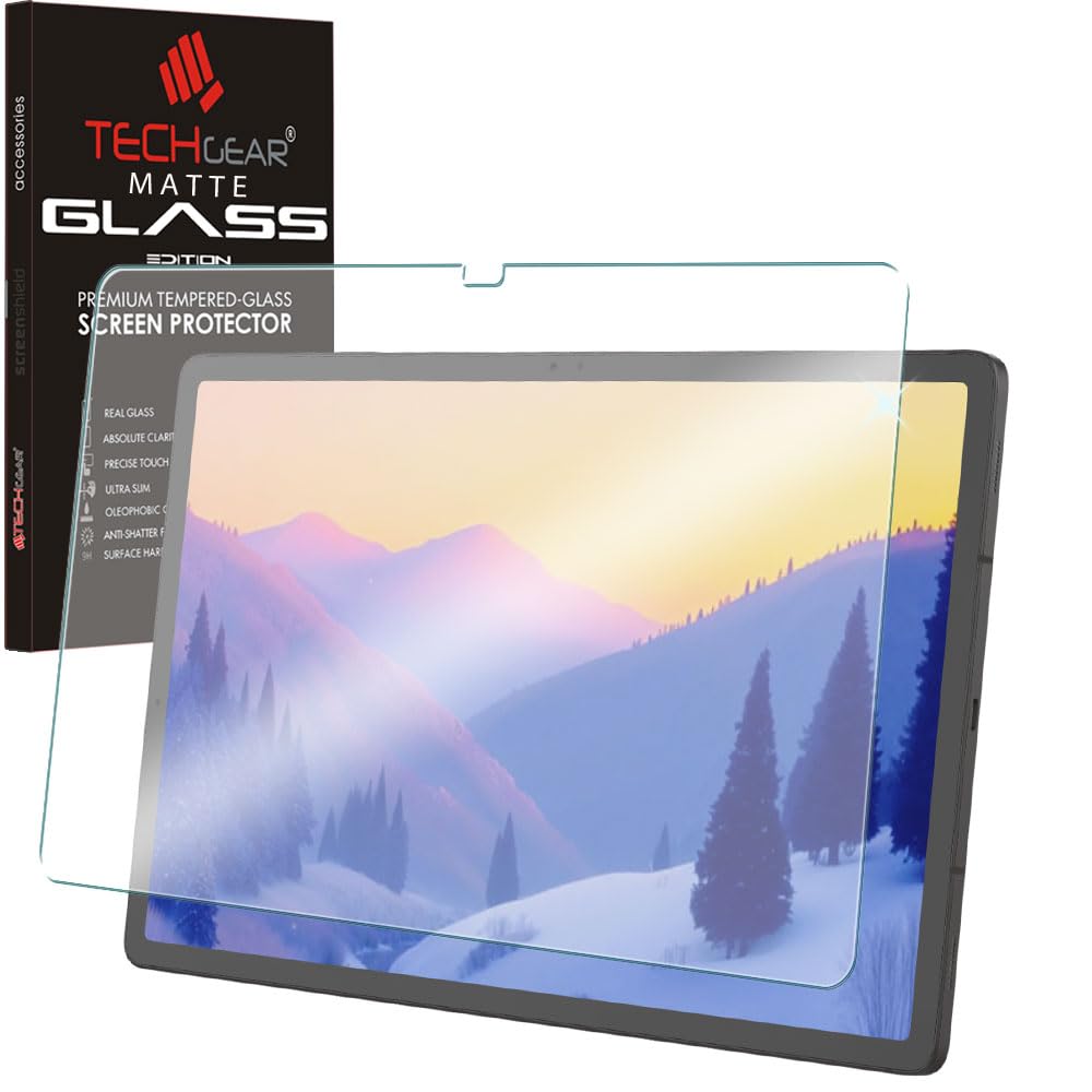 TECHGEAR Anti Glare Galaxy Tab S7+ 12.4" MATTE Glass Edition, Tempered Glass Screen Protector [9H Toughness] [No-Bubble] Designed For Samsung Galaxy Tab S7 Plus / S7+ (SM-T970 / T975 / T976)