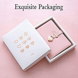 Heart Shaped Lock Diary with Key for Girls PU