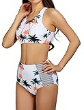 Women's High Waist Bikini Set Bathing Suit 2 Piece Padding Swimsuit Cute Print