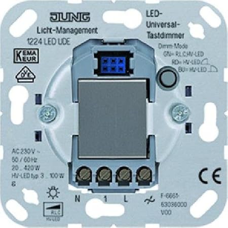 Jung 1224 UDE LED-Universal-Tastdimmer, 1 Stück