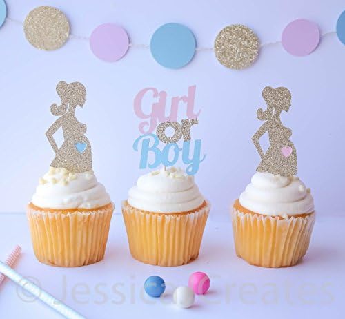 Gender Reveal Cupcake Toppers - Gender Reveal Party - Gender Reveal - Boy or Girl - Baby Shower Decor - Baby Shower Cake Toppers
