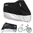 Premium Adult Tricycle Cover, Fit All 3-Wheel Bike or Motorcycles Outdoor and Indoor Storage, 104" L x 43.3" W x 49" H (Black & Silver, 210D)
