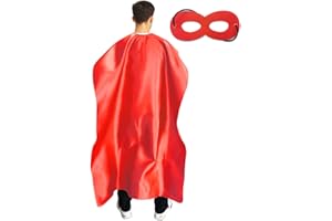 ADJOY Adult Superhero Cape and Mask for Man and Woman - Halloween Vampire Capes Party Dress Up Superhero Costume
