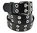 Belle Donne Women Belt, Double Grommet, Grunge, Emo, Goth Punk Style, studded Double Holes, Black Belt Medium