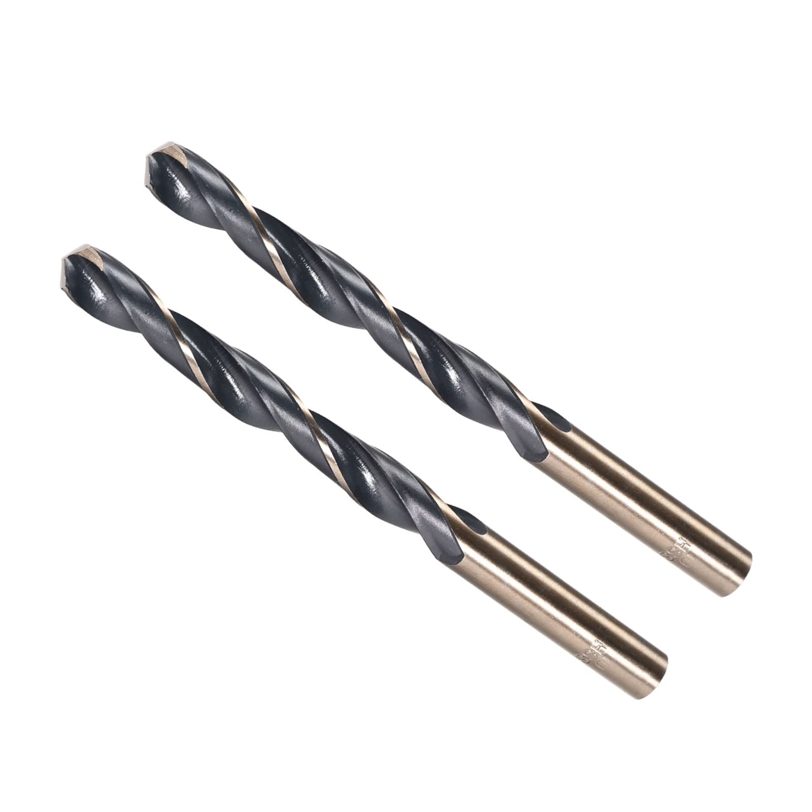 CoCud Twist Drill Bits, 10mm Cutting Edge, Titanium & Nitride Coated High Speed Steel 4341 Round Shank - (Applications: for Stainless Steel Drilling Machine), 2-Pieces — image 1