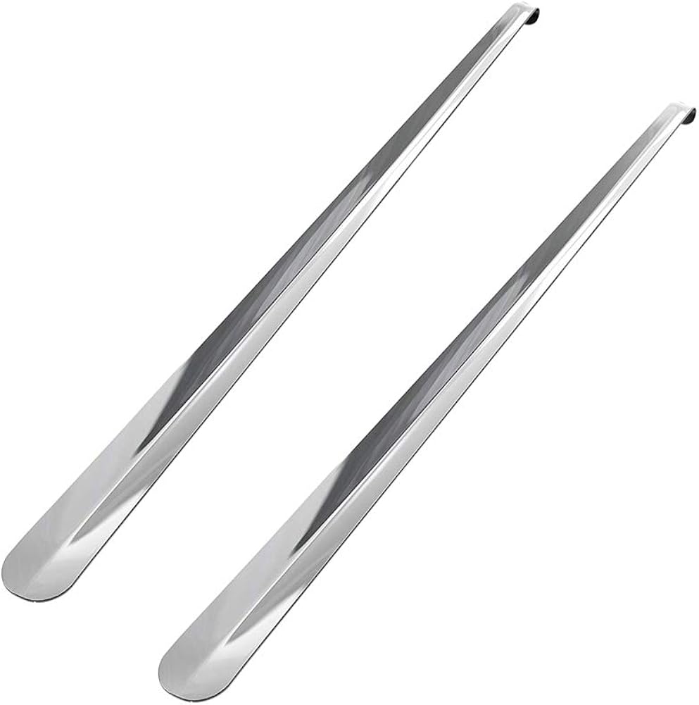 2 pack Extra Long Metal Shoe Horn Heavy Duty Stainless Steel Shoehorn
