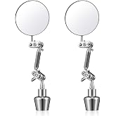 Kingdder 2pcs 2 Inch Inspection Mirrors Magnetic Base with Adjustable Arm | Round Swivel Angle Ball Joint, for Welding, Machine Maintenance, for Technicians, Auto Mechanics
