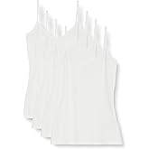 Amazon Essentials Women's Slim-Fit Knit V-Neck Layering Cami (Available in Plus Size), Pack of 4