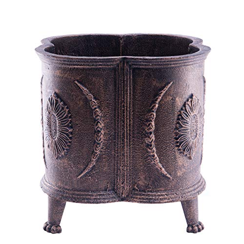 Pflanztopf Gusseisen Eckig Kleeblatt Form Höhe 45cm -Antik Kupfer Optik Blumentopf Pflanzkübel groß außen – Bild 3