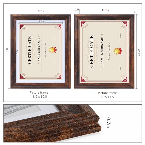 8.5x11 Certificate Frames Set of 5, 8.5 x 11 Picture Frame with Mat to Display 8.5 by 11 Diploma