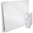 EconoHome Wall Mount Space Heater Panel - 250 Watt Splashproof Convection Heater with Thermostat - Ideal for 100 Sq Ft Room or Bathroom - 120V Electric Heater
