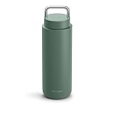 Fellow 32 oz Carter Carry Water Bottle - All-Day Hydration, Leak-Proof Lid, Vacuum Insulated Stainless Steel Tumbler,Keeps Heat for 12 Hours/Stays Cold for 24 Hours Dishwasher Safe - Smoke Green