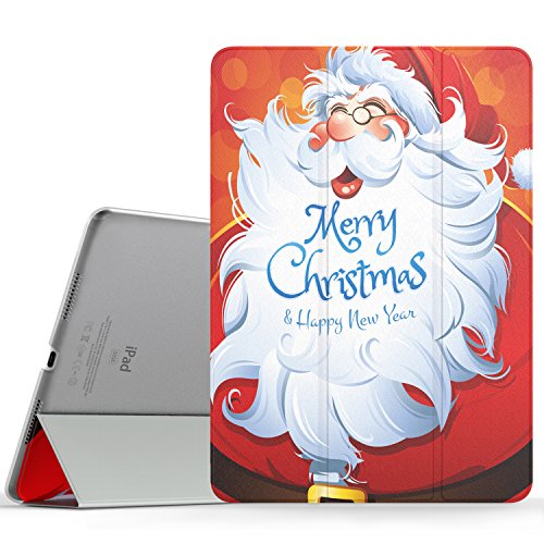 MoKo Case for iPad Pro 9.7 - Ultra Slim Lightweight Smart-shell Stand Cover with Translucent Frosted Back Protector for Apple iPad Pro 9.7" 2016 Release Tablet, Santa Claus (with Auto Wake / Sleep)
