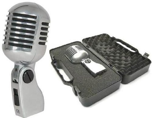 Yoga DM-868 50s Elvis Style Chrome Retro Microphone - (Vintage Mic Silver/Chrome Finish)