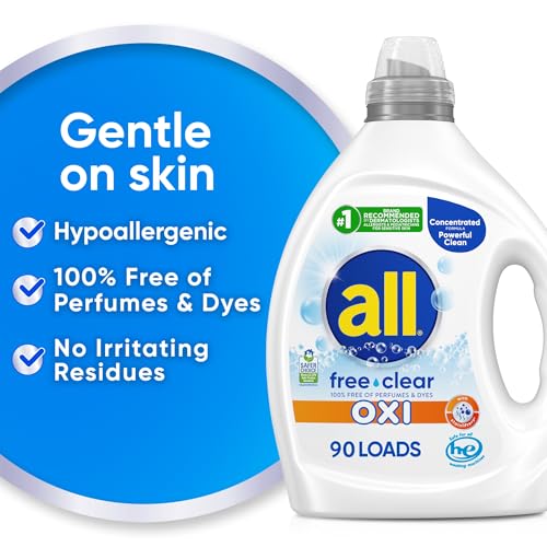 all free clear Advanced OXI Laundry Detergent, 80.1oz, 90 Loads, Stainfighting, Unscented photo 11