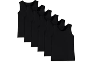 LESTECO 6-Pack Girls and Toddlers' Tank Tops Racerback Sleeveless Undershirts Girls Dance Tops（2-16Years）