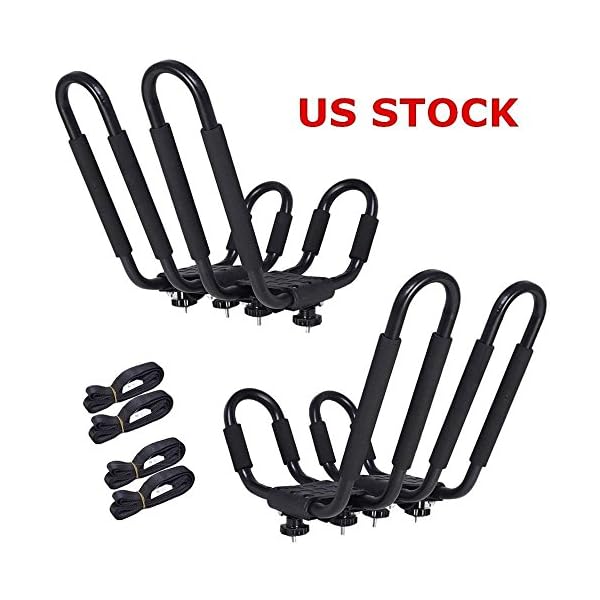J-Bar-2-Pairs-Universal-Kayak-Canoe-Top-Mount-Carrier-Roof-Rack-Boat-SUV-VAN-Car