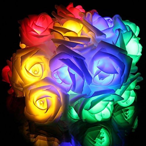 Rose Flower Indoor Fairy Lights, Ryham 50 LED Wedding Decorations Lights For Wedding Garden, Christmas ,Wedding ,Party, Home Festival, DIY Decoration (RGBW)