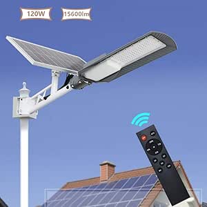 120W 15600lm Farola Solar Exterior,Impermeable IP65 Lámparas Solares