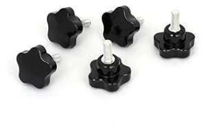 uxcell M8x20mm Thread 40mm Dia Star Head Screw Clamping Knob Grips 5Pcs