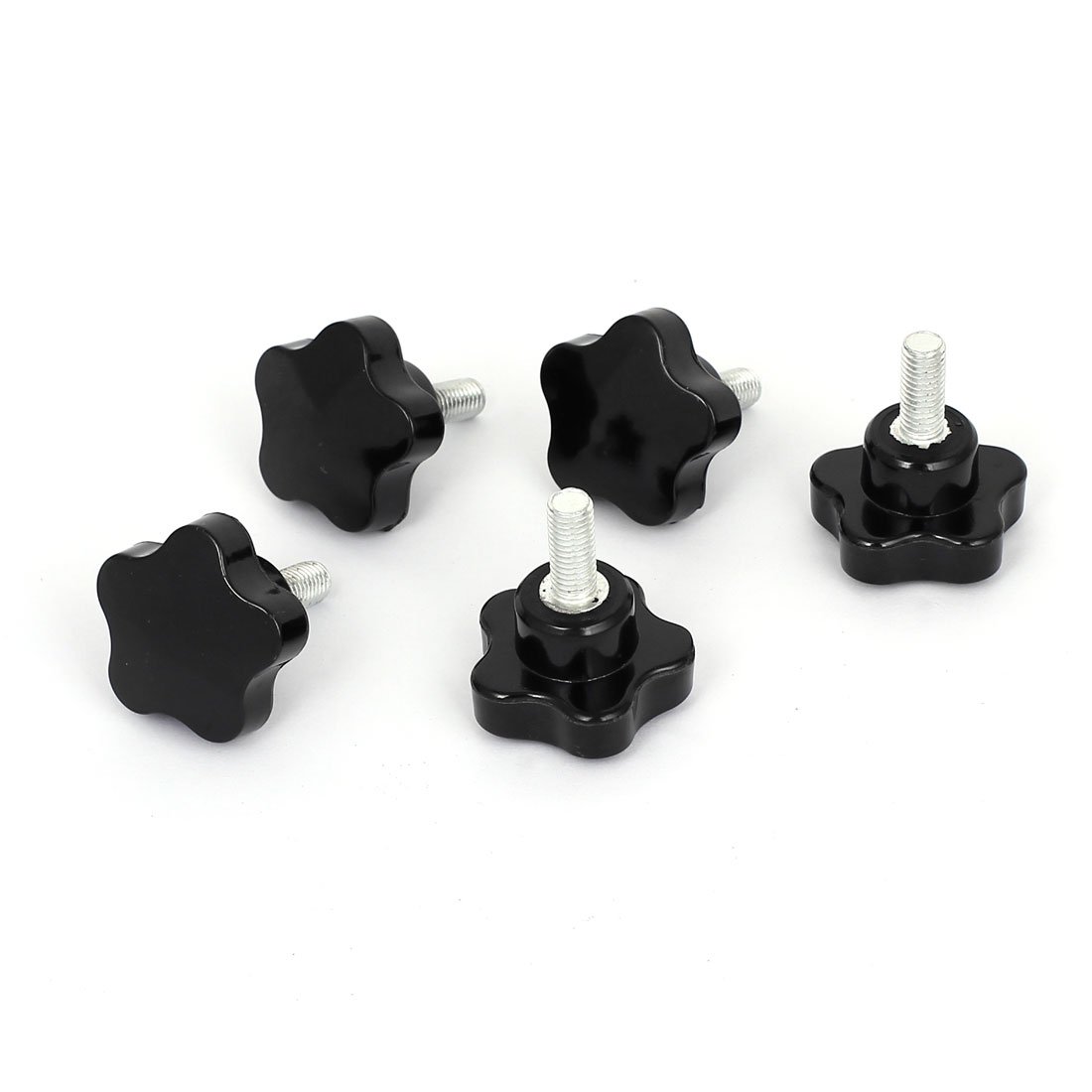 Sourcingmap a15081000ux0437 40 mm Diameter M8 x 20 mm Thread Star Head Screw Clamping Knob Grips - Silver Tone (5-Piece)