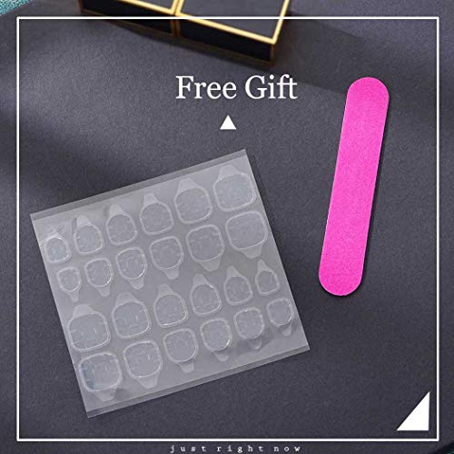 Yalice White Press on Nail Square Short Fake Nails Acrylic Full Cover