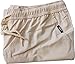 HOEREV Men Casual Beach Trousers linen  Summer Pants, White, Small